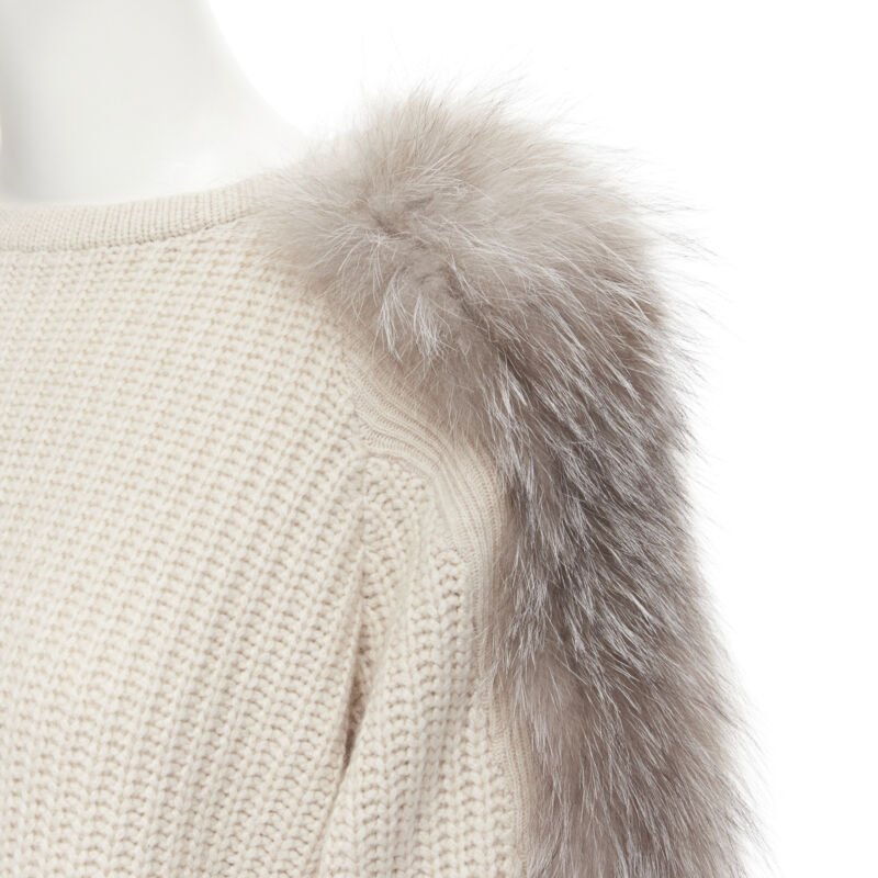 Brunello Cucinelli Fur Sleeve Sweater - Back view