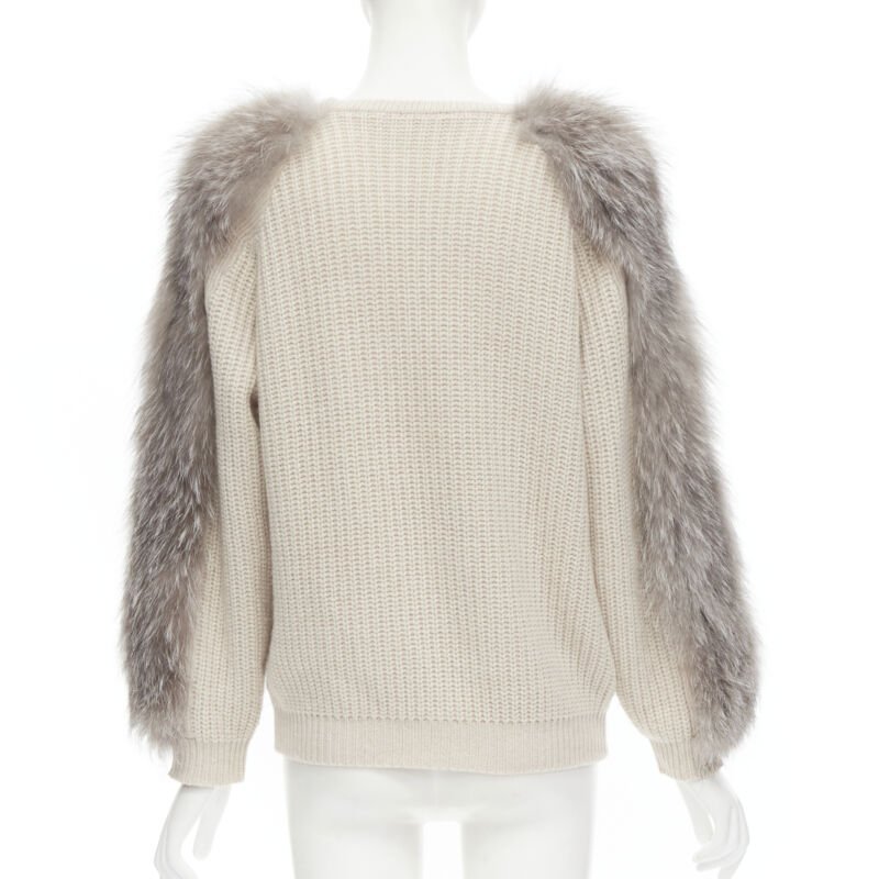 Brunello Cucinelli Fur Sleeve Sweater - Side view