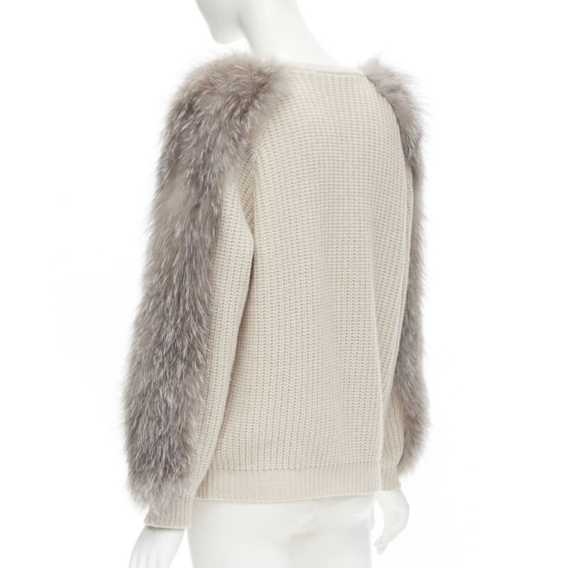 Brunello Cucinelli Fur Sleeve Sweater - Detail 1
