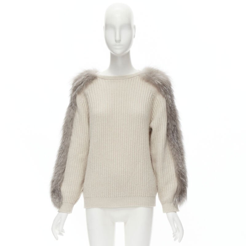 Brunello Cucinelli Fur Sleeve Sweater - Image 11