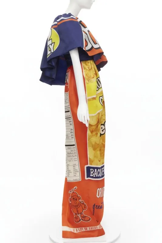 Moschino Potato Chip Gown MultiColor Silk Very good - Model View