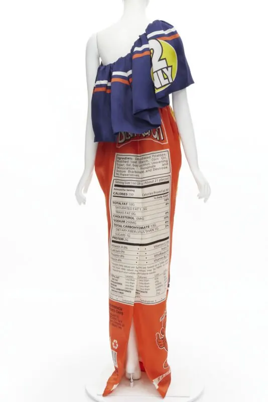 Moschino Potato Chip Gown MultiColor Silk Very good - Box View