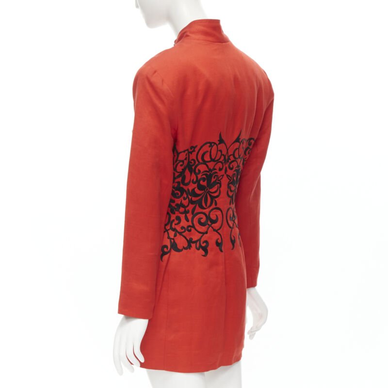 Gianfranco Ferre Red Floral Collar Jacket - Detail 1