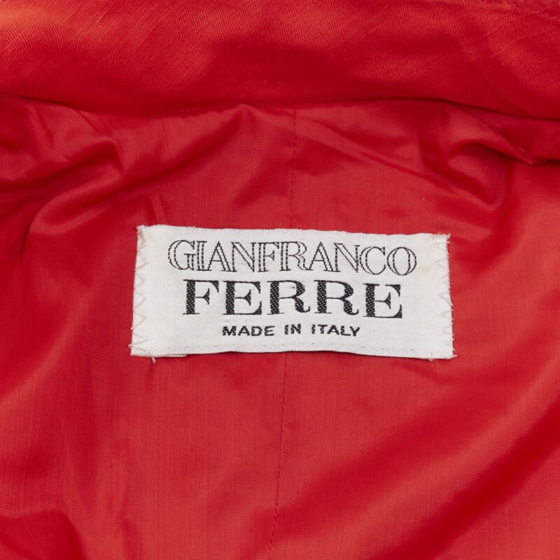 Gianfranco Ferre Red Floral Collar Jacket - Image 11