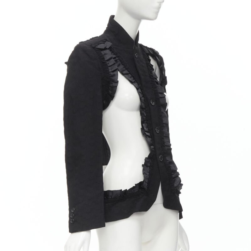 Comme Des Garcons Ruffle Deconstructed Blazer - 4