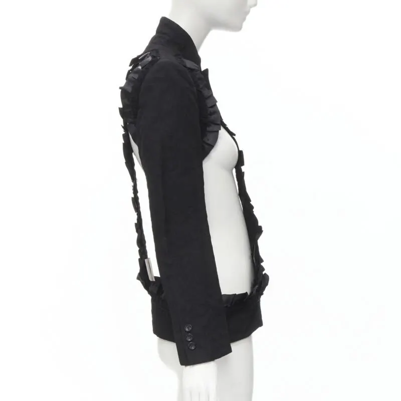 Comme Des Garcons Ruffle Deconstructed Blazer Black Cotton Never worn - Box View