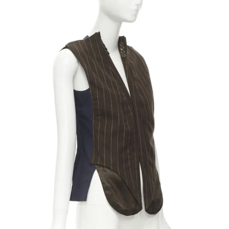 Maison Martin Margiela Deconstructed Vest Brown Wool Never worn - Front View