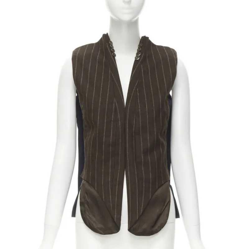 Maison Martin Margiela Deconstructed Vest Brown Wool Never worn - Inside View