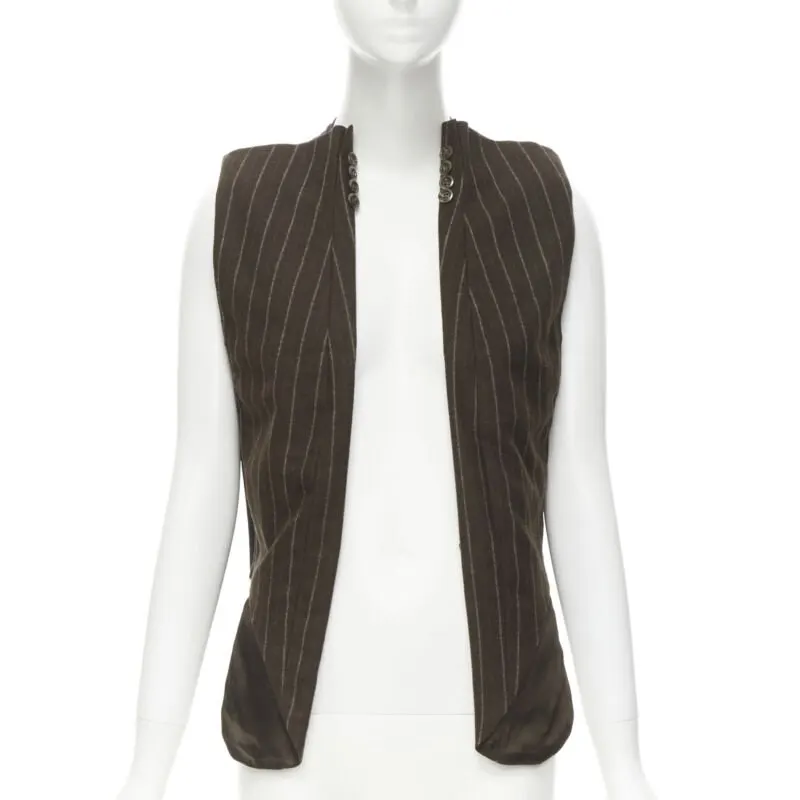 Maison Martin Margiela Deconstructed Vest Brown Wool Never worn - Model View
