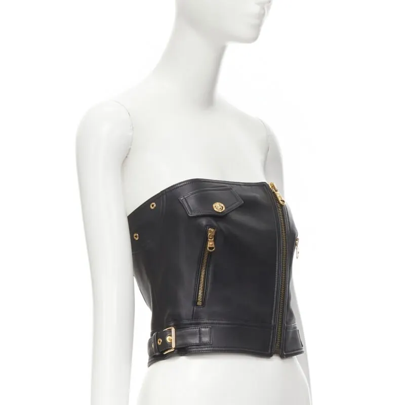 Versace Leather Medusa Top Black Leather Never worn, with tag - Back View