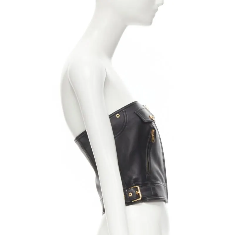 Versace Leather Medusa Top Black Leather Never worn, with tag - Inside View