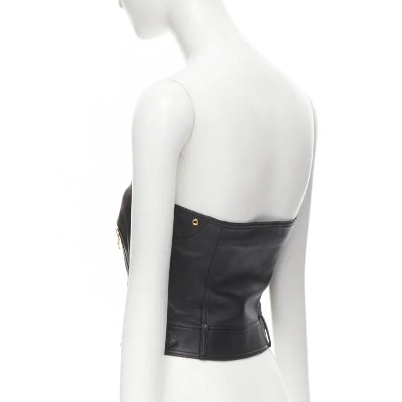 Versace Leather Medusa Top Black Leather Never worn, with tag - Box View