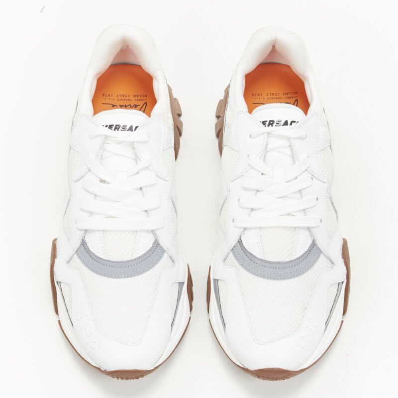 Versace White Leather Sneakers - Image 6
