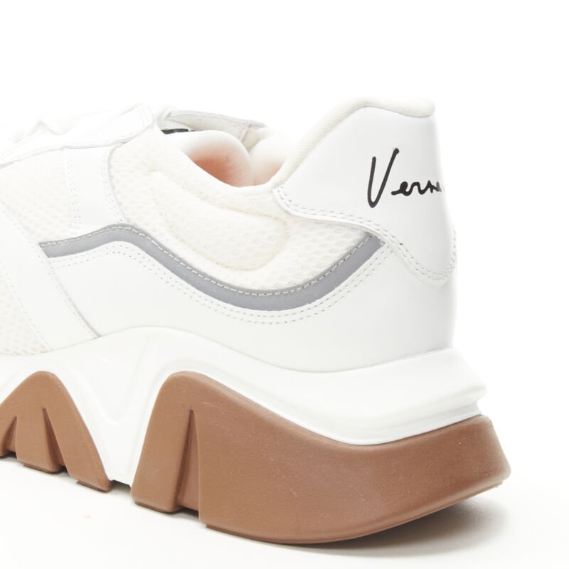 Versace White Leather Sneakers - Image 10
