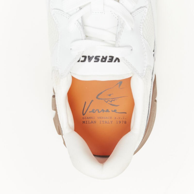 Versace White Leather Sneakers - Image 11