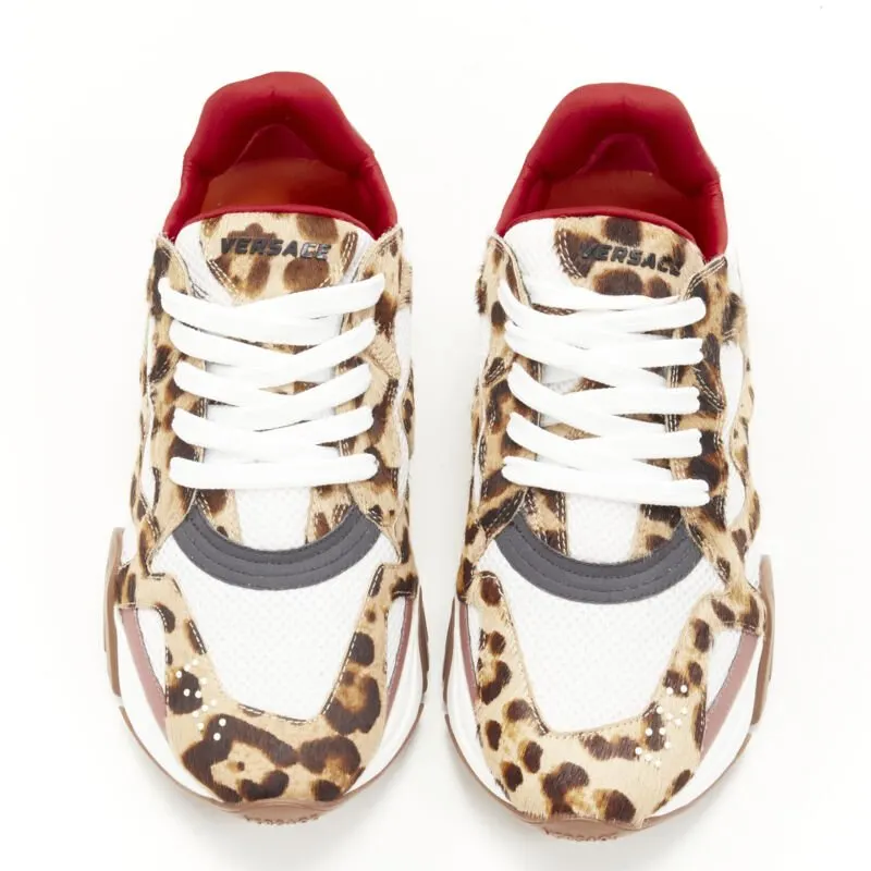 Versace Leopard Chunky Sneakers Brown Polyester Very good - Inside View