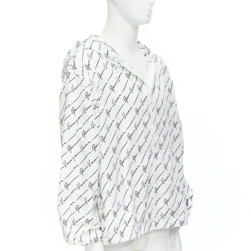 Versace White Hood Windbreaker White Polyamide Never worn, with tag - Inside View