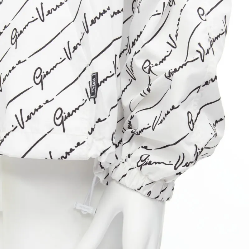 Versace White Hood Windbreaker White Polyamide Never worn, with tag - Back View