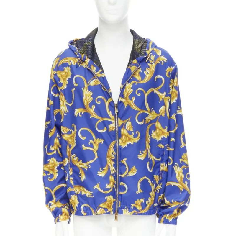 Versace Barocco Istante Jacket Blue Never worn, with tag - Front View