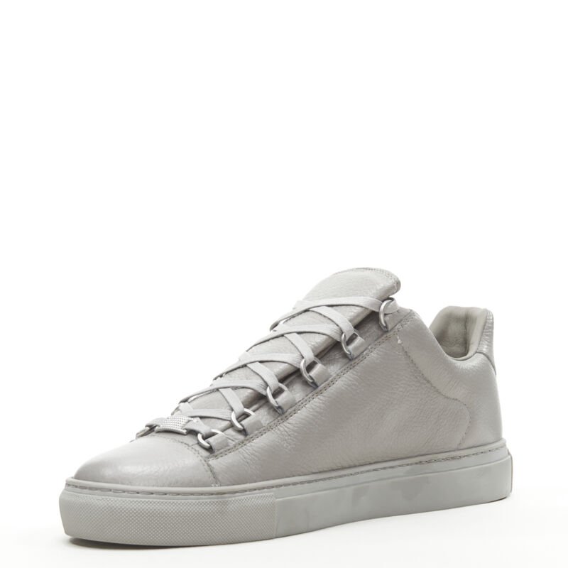 Balenciaga Grey Leather Sneakers - 4