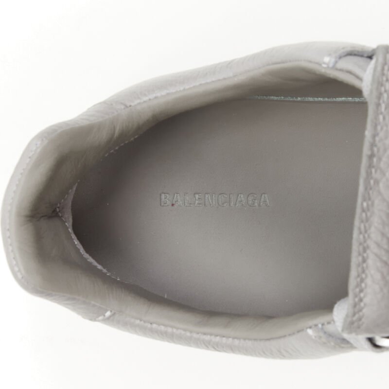 Balenciaga Grey Leather Sneakers - Image 11