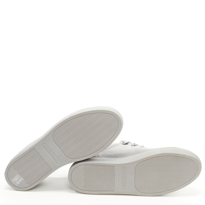 Balenciaga Grey Leather Sneakers - Image 13