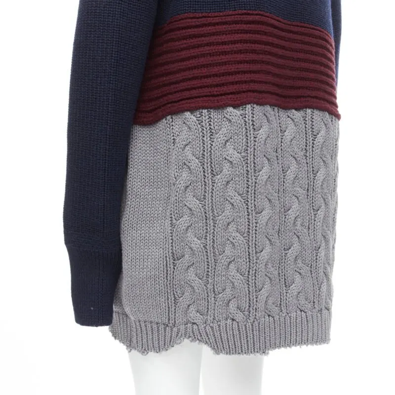 Balenciaga Distressed Oversized Sweater Navy Wool Never worn, with tag - Back View