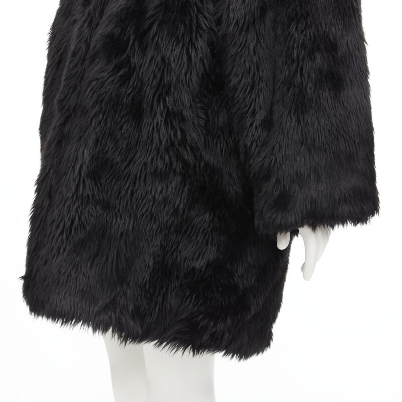 Balenciaga Black Fur Swing Coat - Detail 2