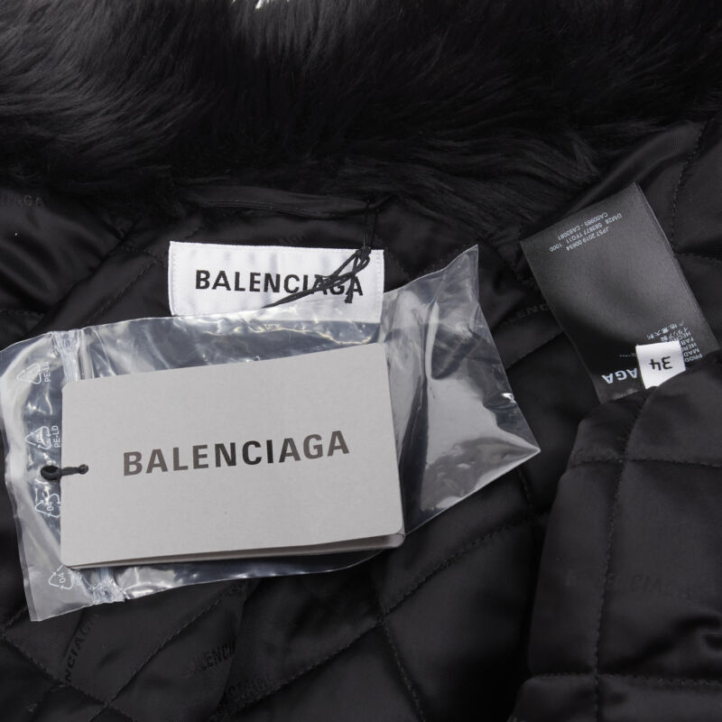 Balenciaga Black Fur Swing Coat - Image 10