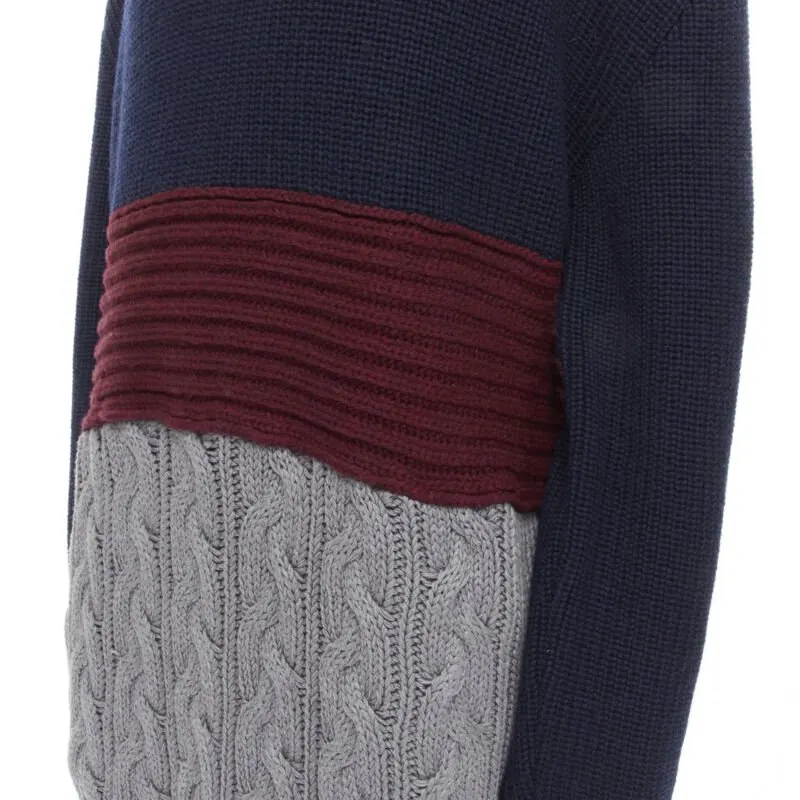 Balenciaga Cable Knit Sweater Navy Wool Never worn, with tag - Back View