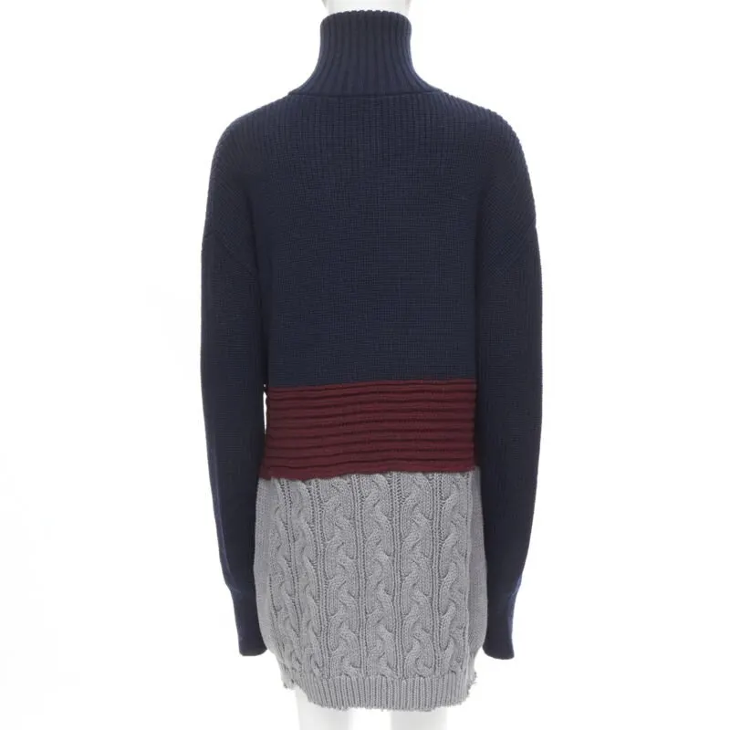 Balenciaga Cable Knit Sweater Navy Wool Never worn, with tag - Box View