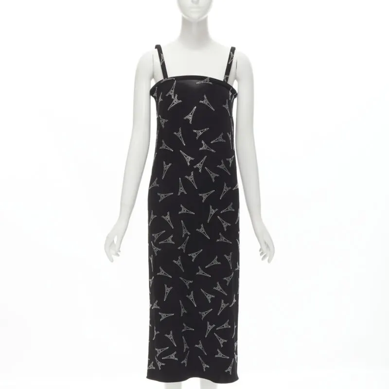 Balenciaga Eiffel Boned Dress Black Viscose Never worn, with tag - Front View