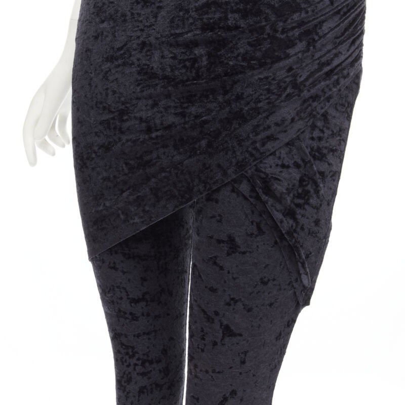 Balenciaga Velvet Draped Leggings - Image 10