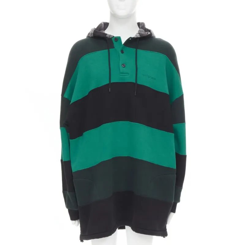 Balenciaga Striped Hoodie Green Cotton Never worn, with tag - Front View