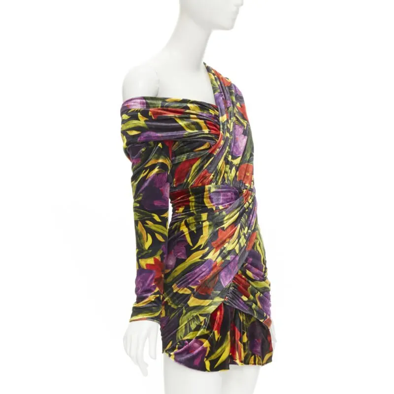 Balenciaga Floral Velvet Dress MultiColor Velvet Never worn, with tag - Inside View