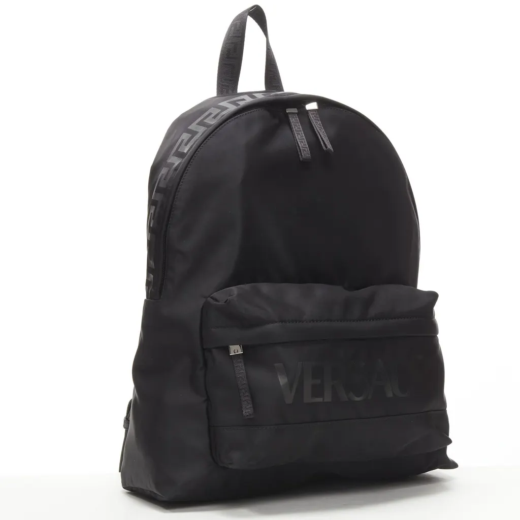 Versace La Greca Backpack Black Never worn, with tag - Front View