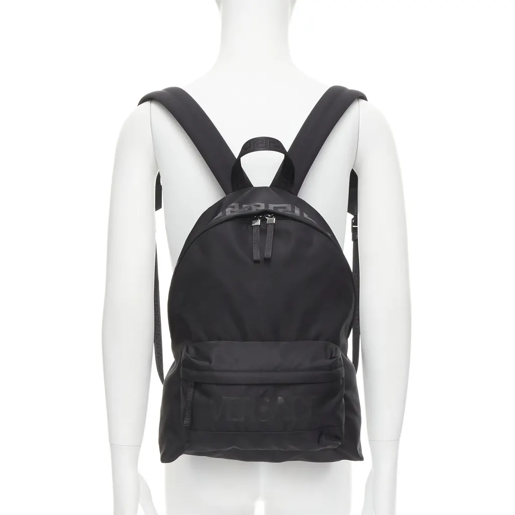 Versace La Greca Backpack Black Never worn, with tag - Back View