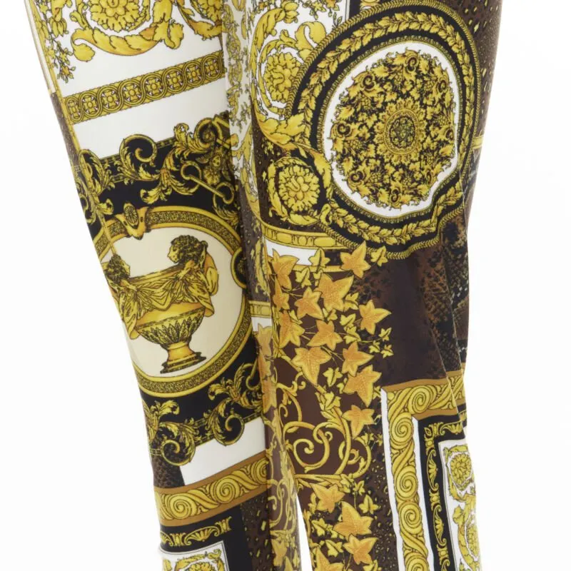 Versace Baroque Leggings Gold Polyamide Never worn, with tag - Back View