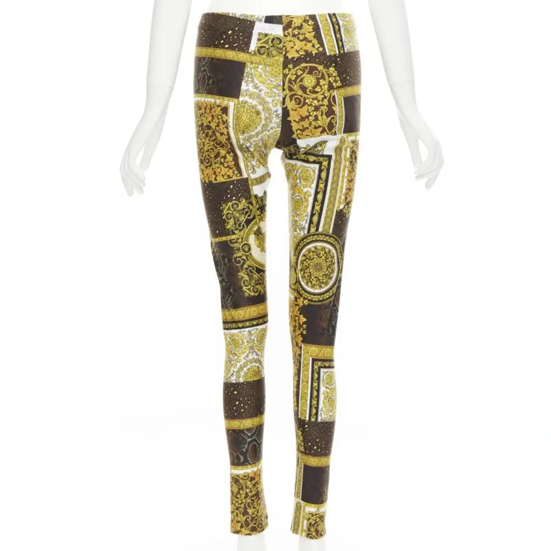Versace Baroque Leggings Gold Polyamide Never worn, with tag - Box View
