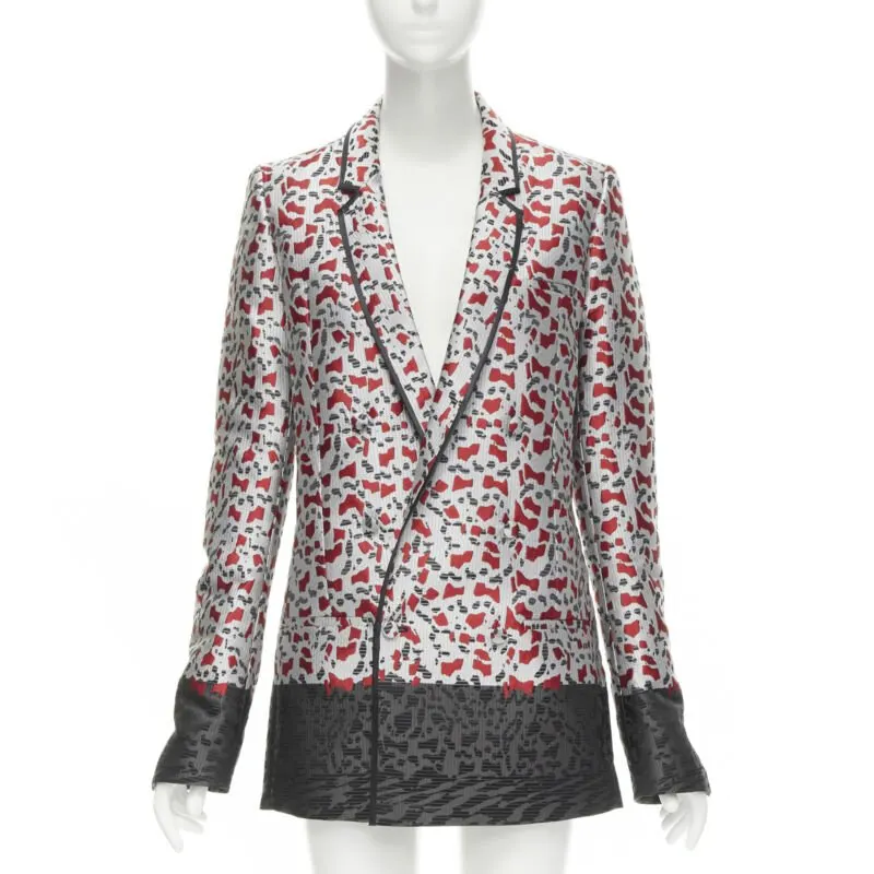 Haider Ackermann Blood Jacquard Blazer Grey Polyester Never worn, with tag - Front View