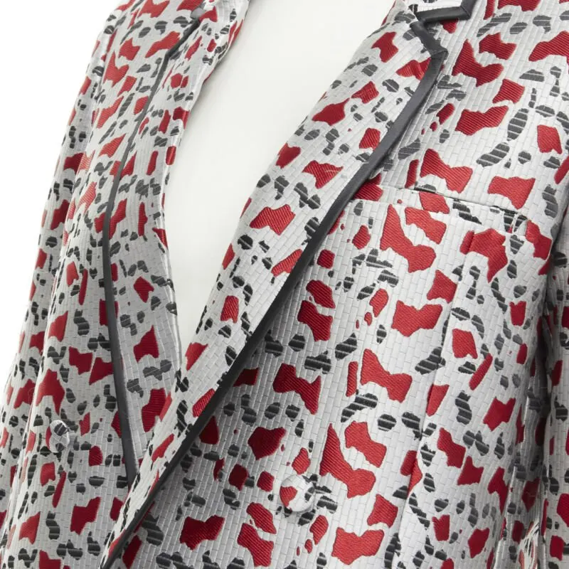 Haider Ackermann Blood Jacquard Blazer Grey Polyester Never worn, with tag - Back View