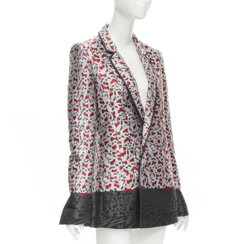 Haider Ackermann Blood Jacquard Blazer Grey Polyester Never worn, with tag - Inside View