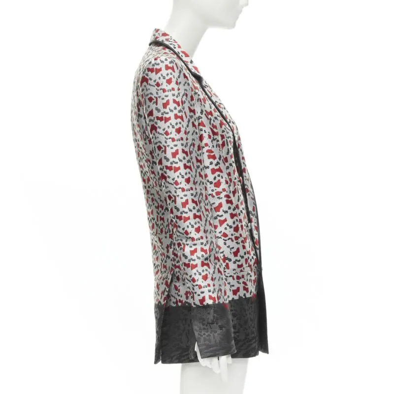 Haider Ackermann Blood Jacquard Blazer Grey Polyester Never worn, with tag - Model View