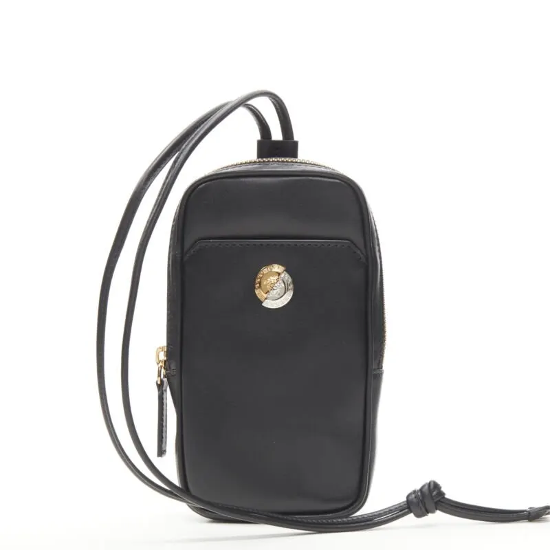 Versace FF Vertical Crossbody Bag Black Leather Never worn, with tag - Back View