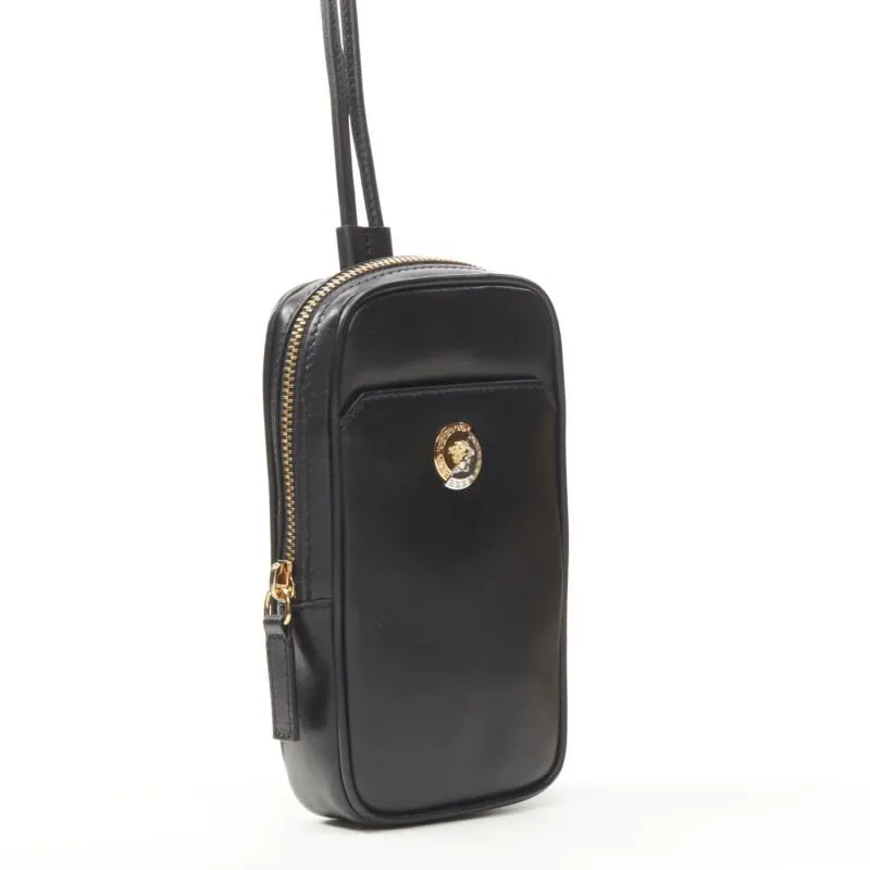Versace FF Vertical Crossbody Bag Black Leather Never worn, with tag - Model View
