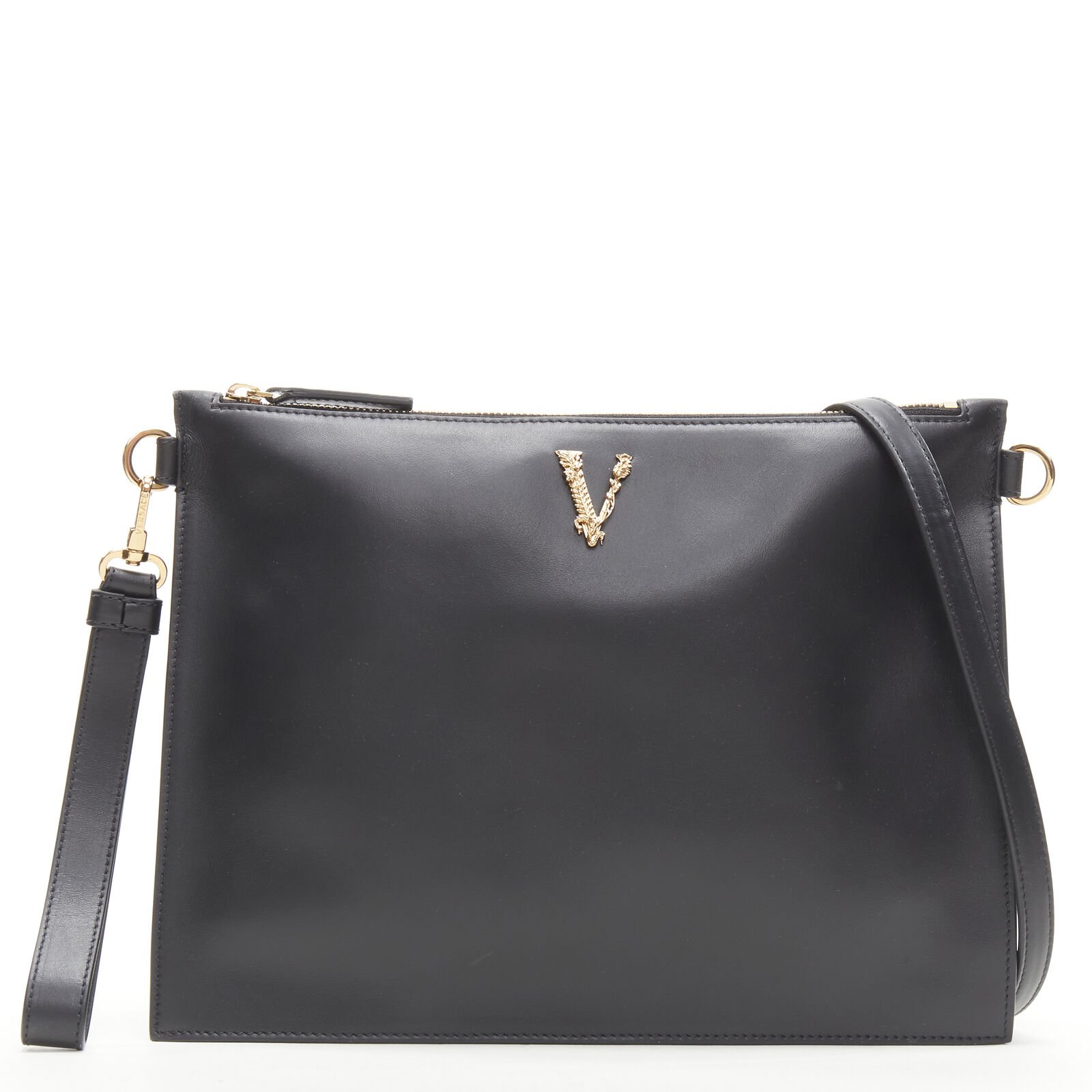 Versace Virtus Zip Clutch