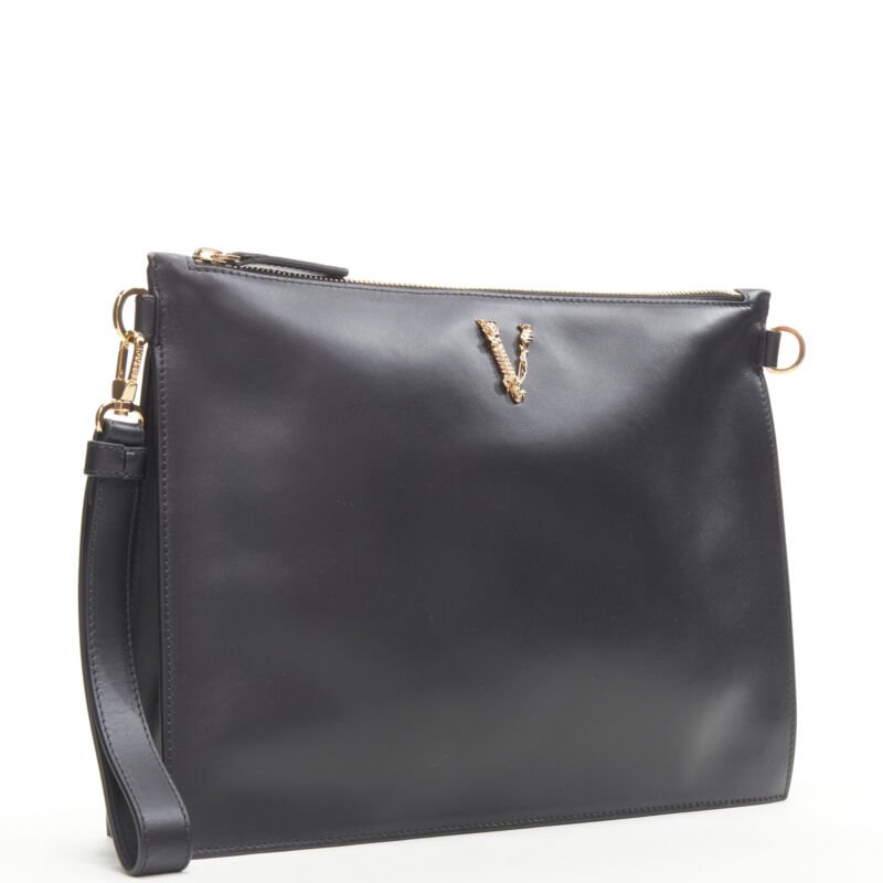 Versace Virtus Zip Clutch