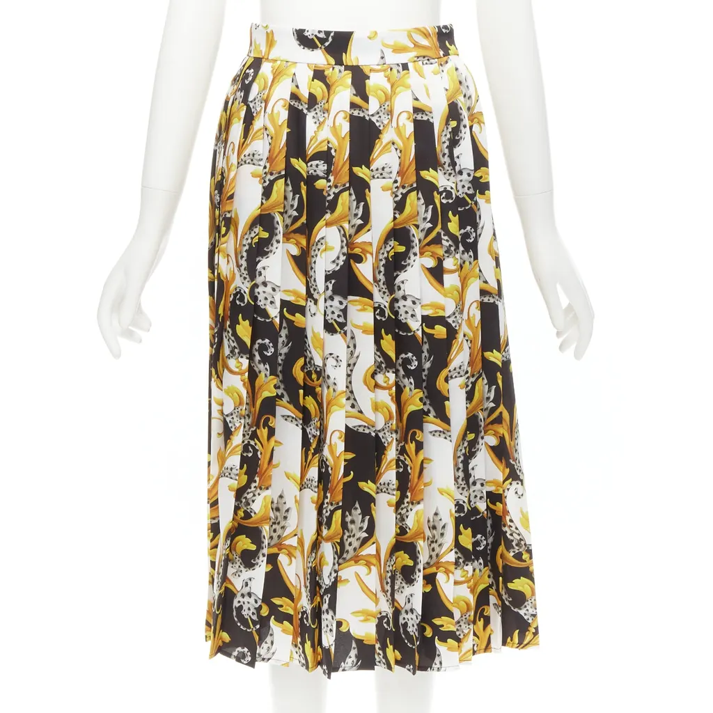 Versace Barocco Acanthus Skirt Black Polyester Never worn, with tag - Front View