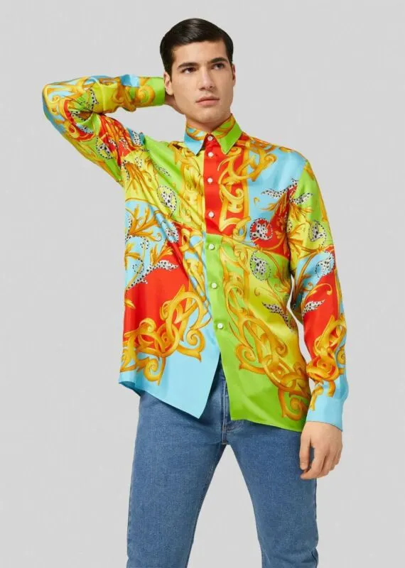 Versace Pop Print Shirt MultiColor Silk Never worn, with tag - Inside View