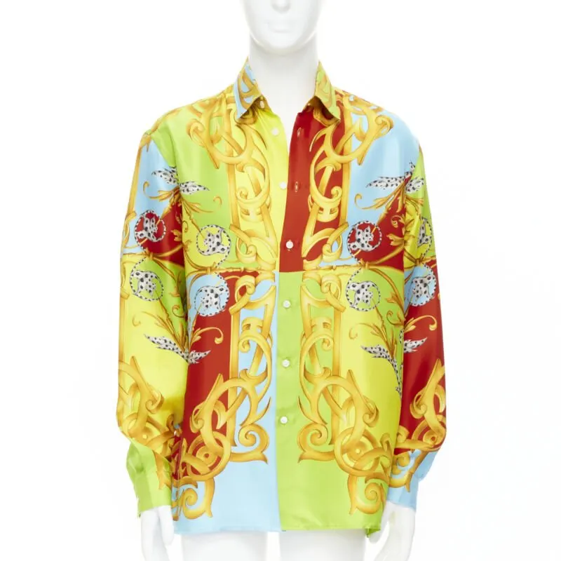 Versace Pop Print Shirt MultiColor Silk Never worn, with tag - Model View
